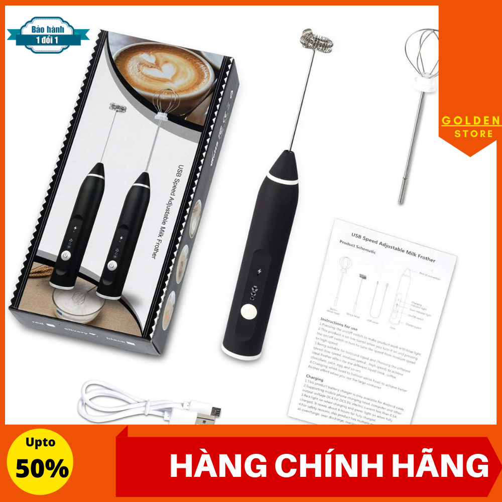 Máy Đánh Trứng Cầm Tay 3 Tốc Độ SẠC PIN LOẠI MỚI- Dụng Cụ Đánh Bọt Sữa Bằng Điện, Cầm Tay Máy Tạo Xốp Có Thể Sạc Qua USB Đồ Đánh Trứng Với 3 Tốc Độ Có Thể Điều Chỉnh, 2 Đầu Khuấy Inox