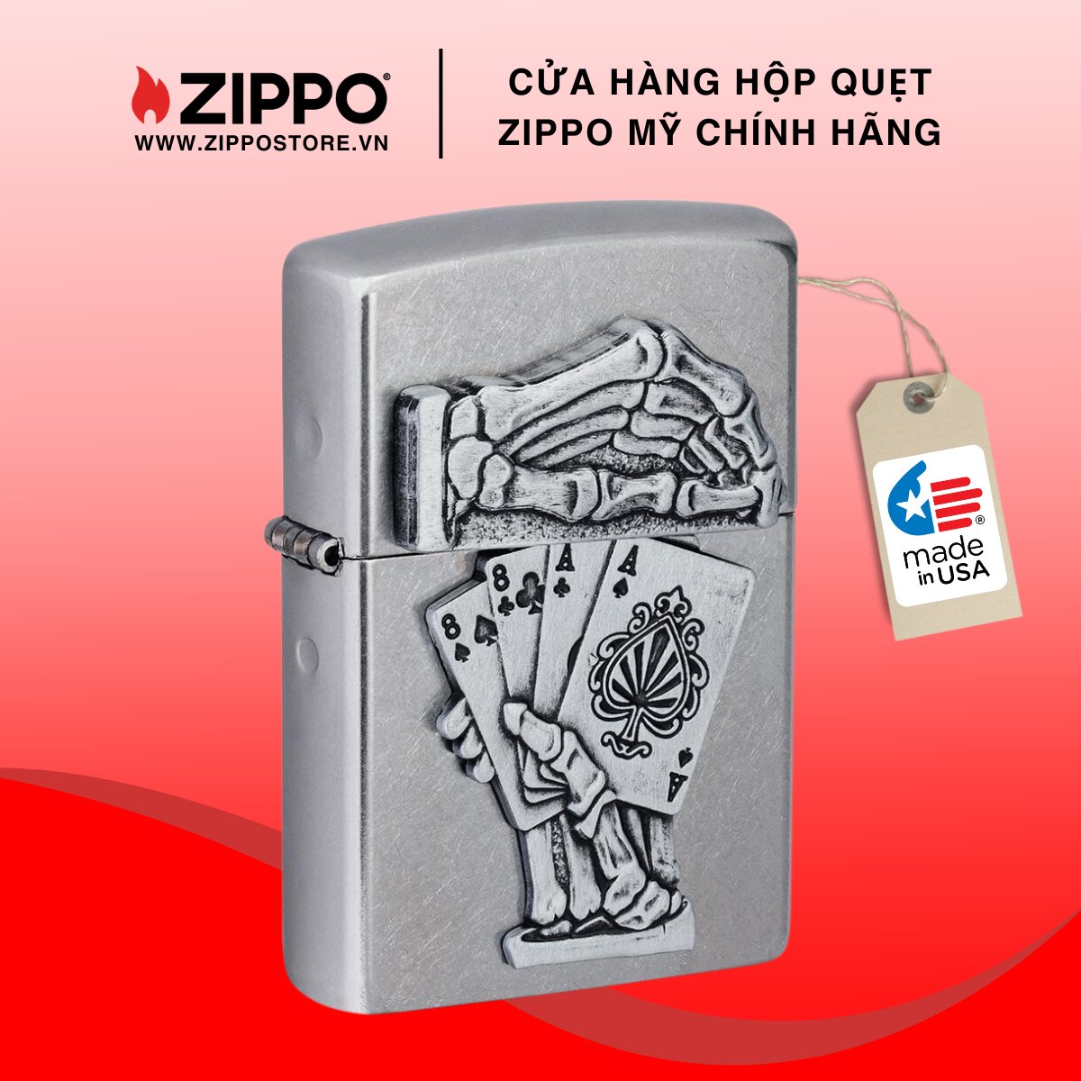 Bật Lửa Zippo Dead Mans Hand Emblem Design 49536