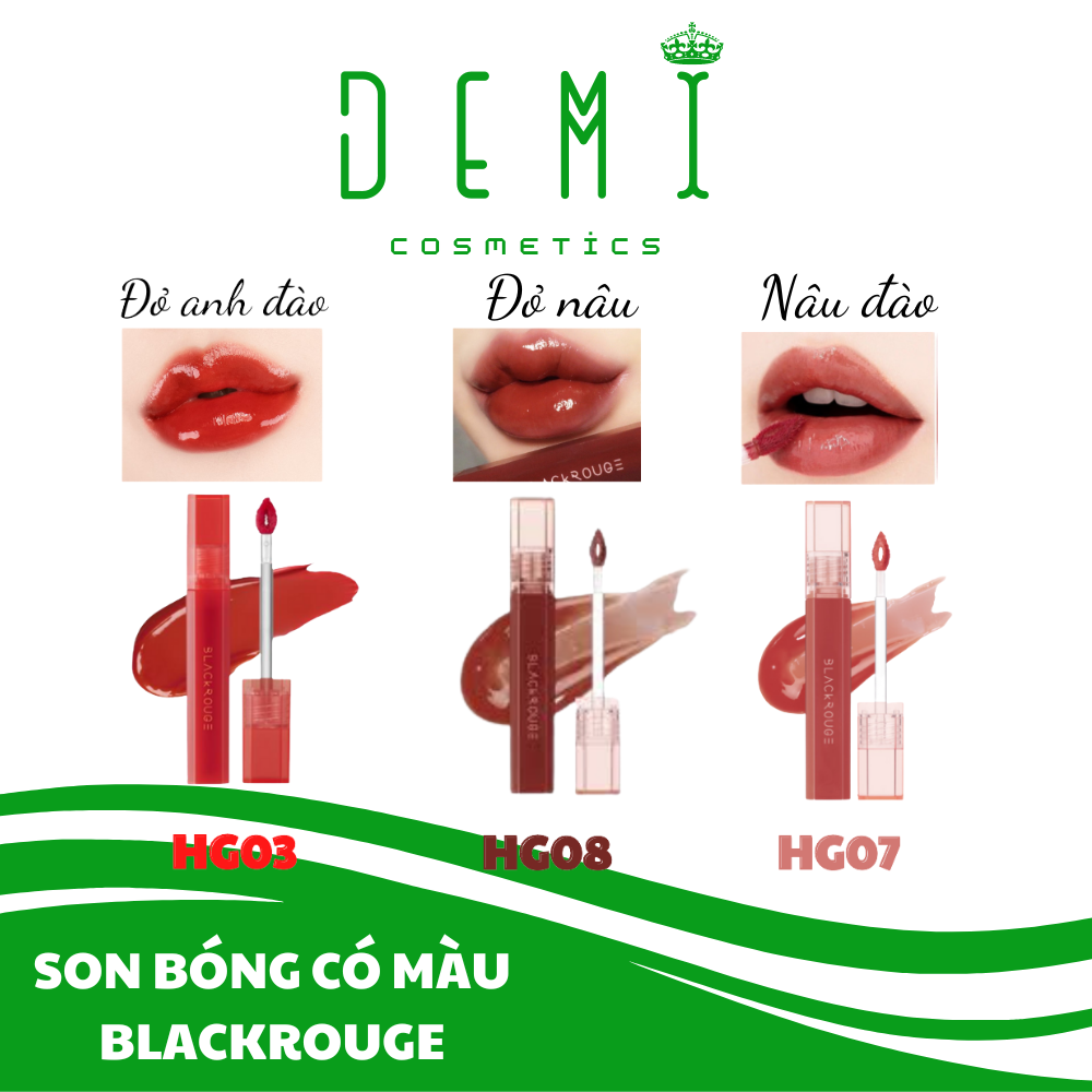 Son bóng có màu Black Rouge Half N Half Water Glow HG03, HG07, HG08