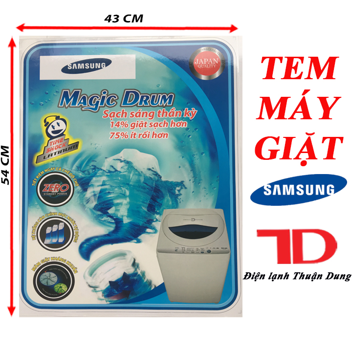 Miếng dán máy giặt SAMSUNG, tem dán trang trí máy giặt SAMSUNG mẫu 2