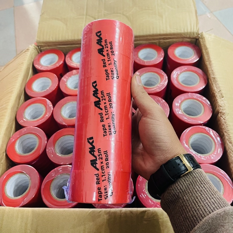 Combo 25 lốc dây buộc chanh, 500 cuộn băng buộc cành, 1 thùng dây màu đỏ
