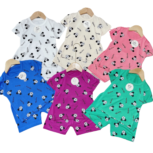 Qate 317-bộ thun cộc tay mickey mk bé trai / bé gái 8-18kg