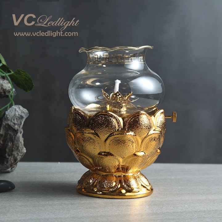 Đèn dầu thờ đài sen