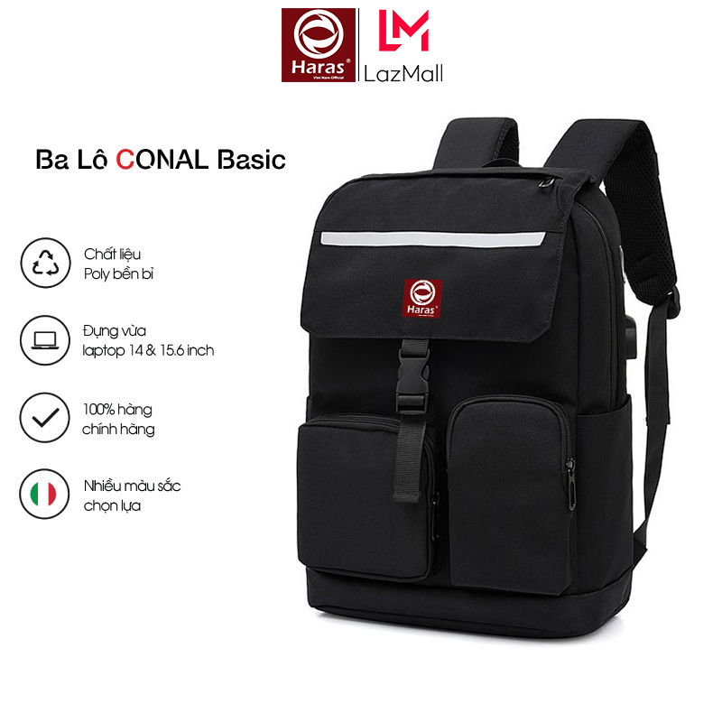Balo thời trang cao cấp conal nhiều ngăn đựng dành cho nam nữ haras - hr265
