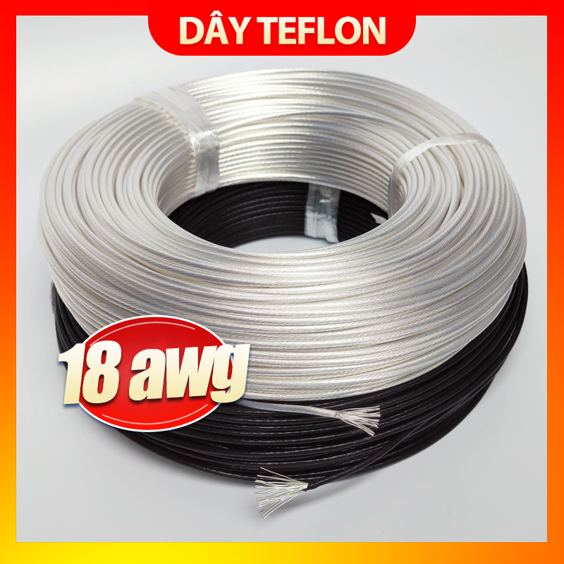Dây điện mạ bạc vỏ teflon 18AWG (Giá 1 mét)