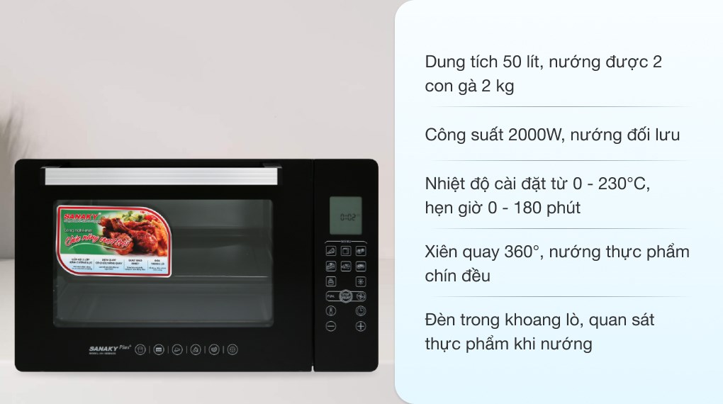 Lò nướng sanaky vh 5088n2d 50 lít hàng trưng bầy như mới chính hãng 100%