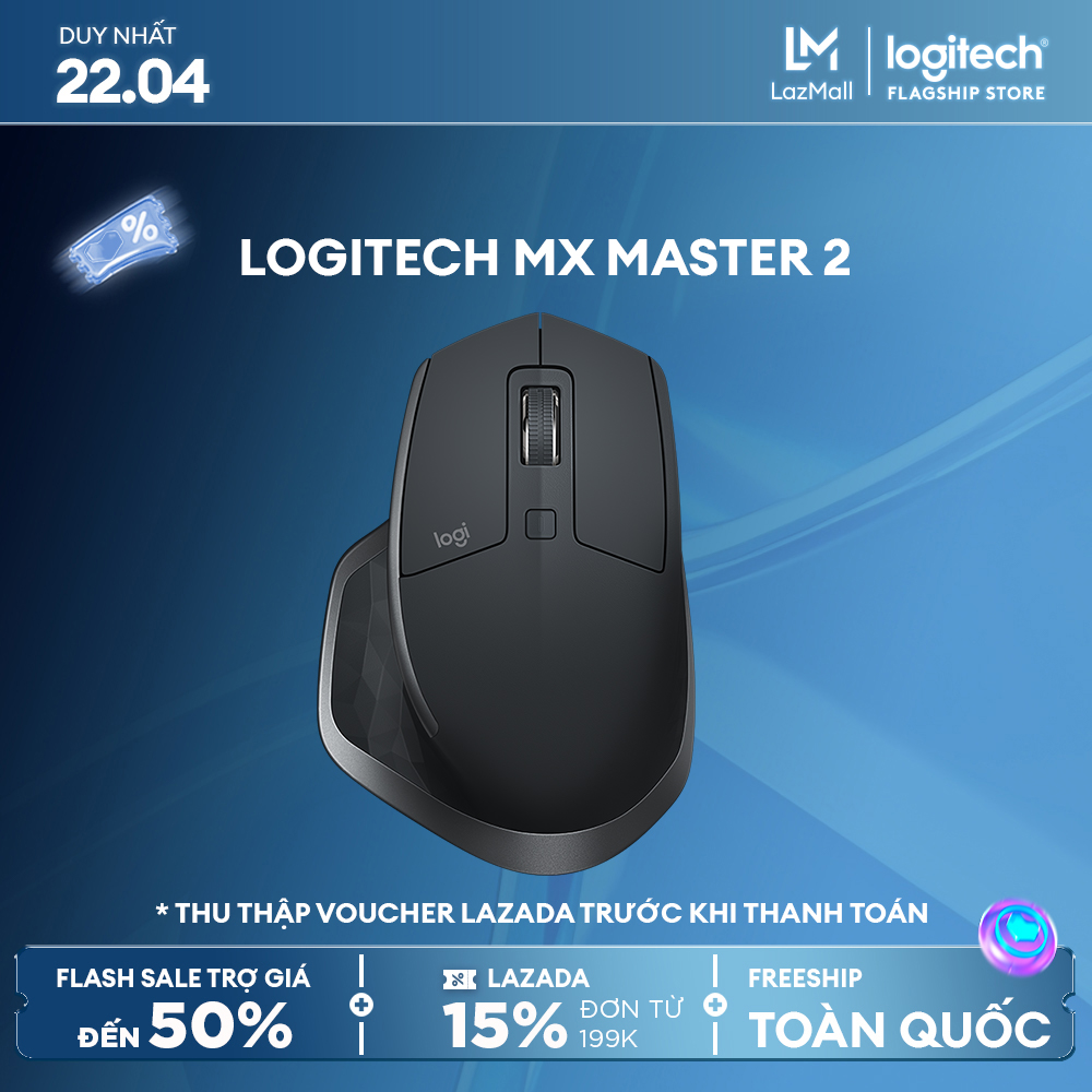 Chuột không dây Bluetooth Logitech MX Master 2s - Form to, dùng mọi bề mặt, con lăn Hyperfast, sạc nhanh USB-A