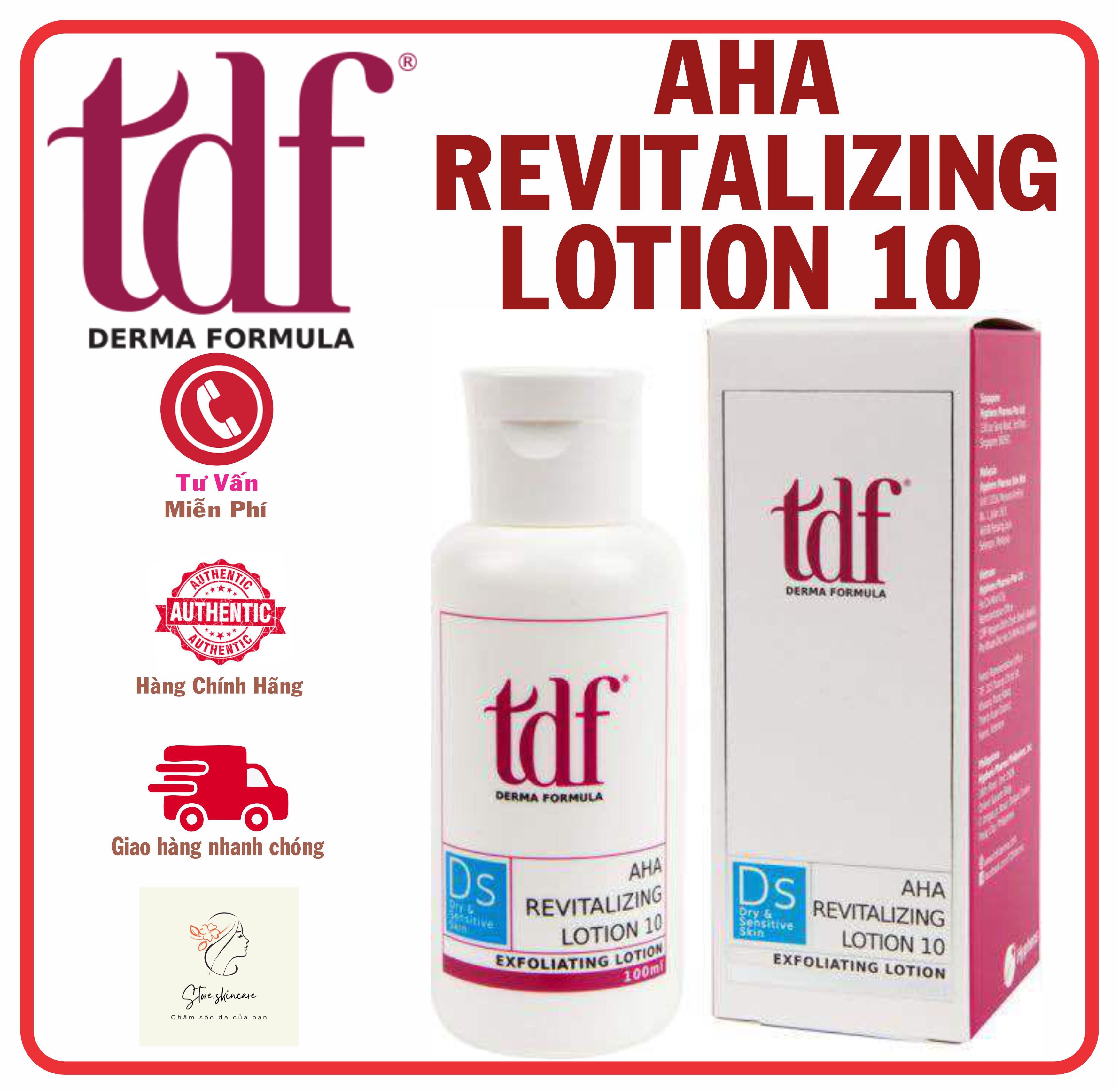 TDF AHA Revitalizing Lotion 10, kem dưỡng cho da khô và da hỗn hợp & tăng cường hấp thu dưỡng chất