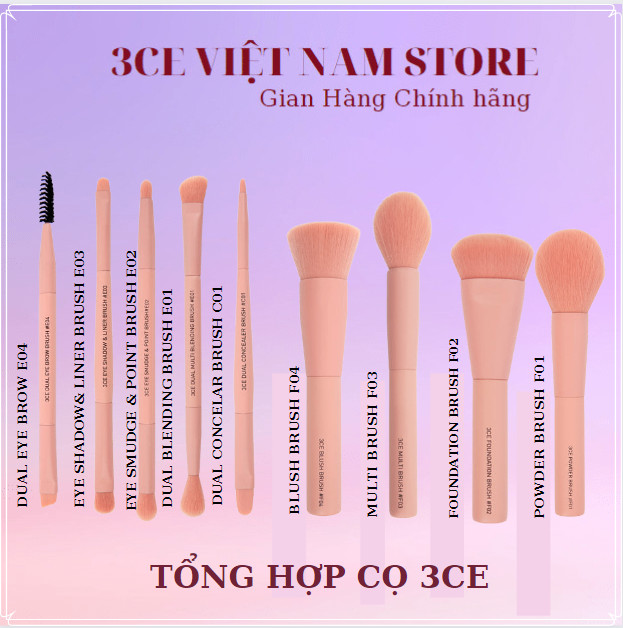 Tổng Hợp Cọ Trang Điểm 3ce Mini Makeup Brush Kit