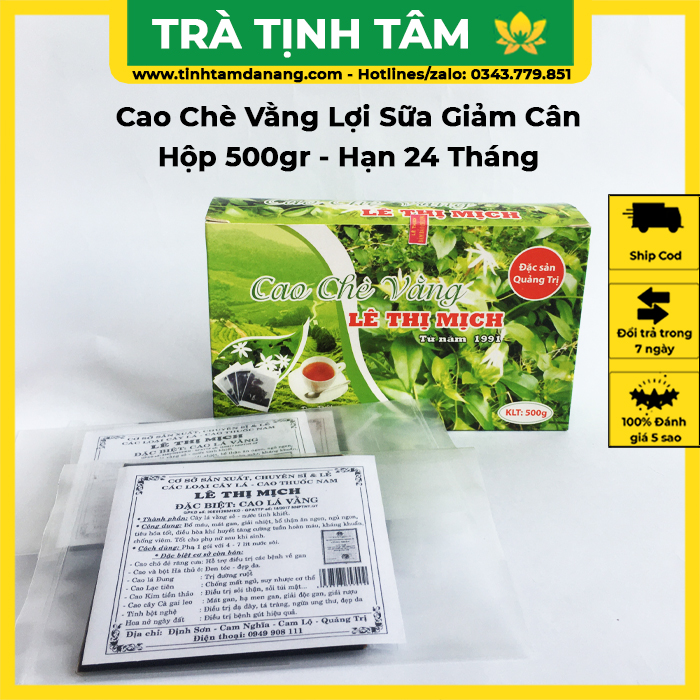 Cao chè vằng Lê Thị Mịch lợi sữa giảm cân cho mẹ sau sinh hộp 500gr x 20 miếng