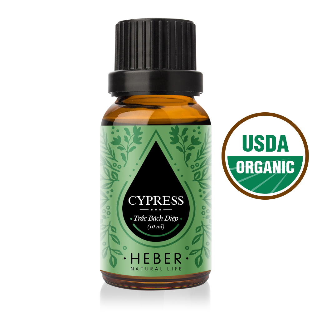 Tinh Dầu Trắc Bách Diệp Cypress Essential Oil Heber Vietnam, 100% Thiên Nhiên Nguyên Chất, Cao Cấp Nhập Khẩu, Kiểm Nghiệm Quatest 3