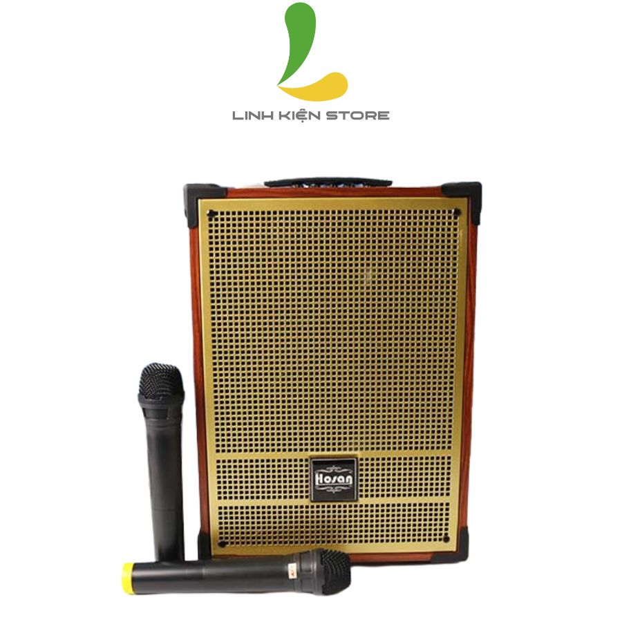  Loa kéo Hosan GD08-13 - Loa mini xách tay thùng gỗ tặng micro karaoke hay - Bảo hành 12 tháng 