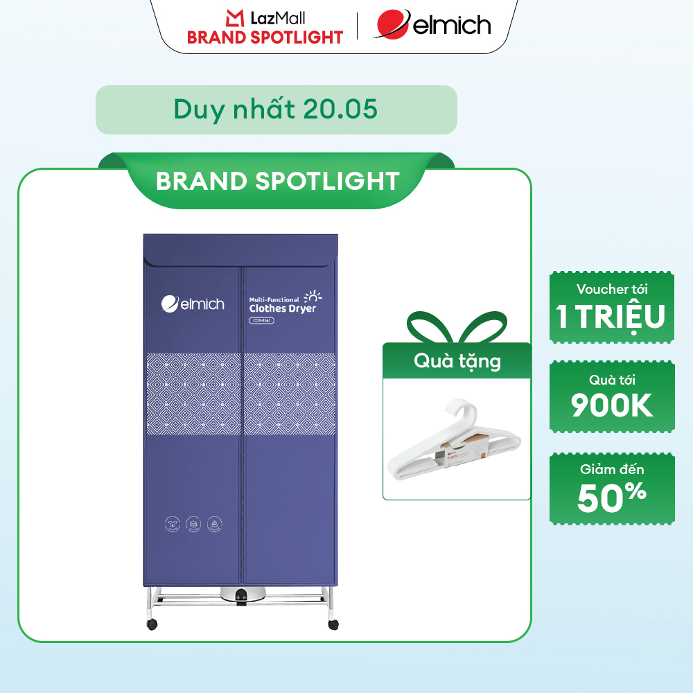 (Chỉ 15-17.05)Tủ sấy quần áo Elmich CDE-8641