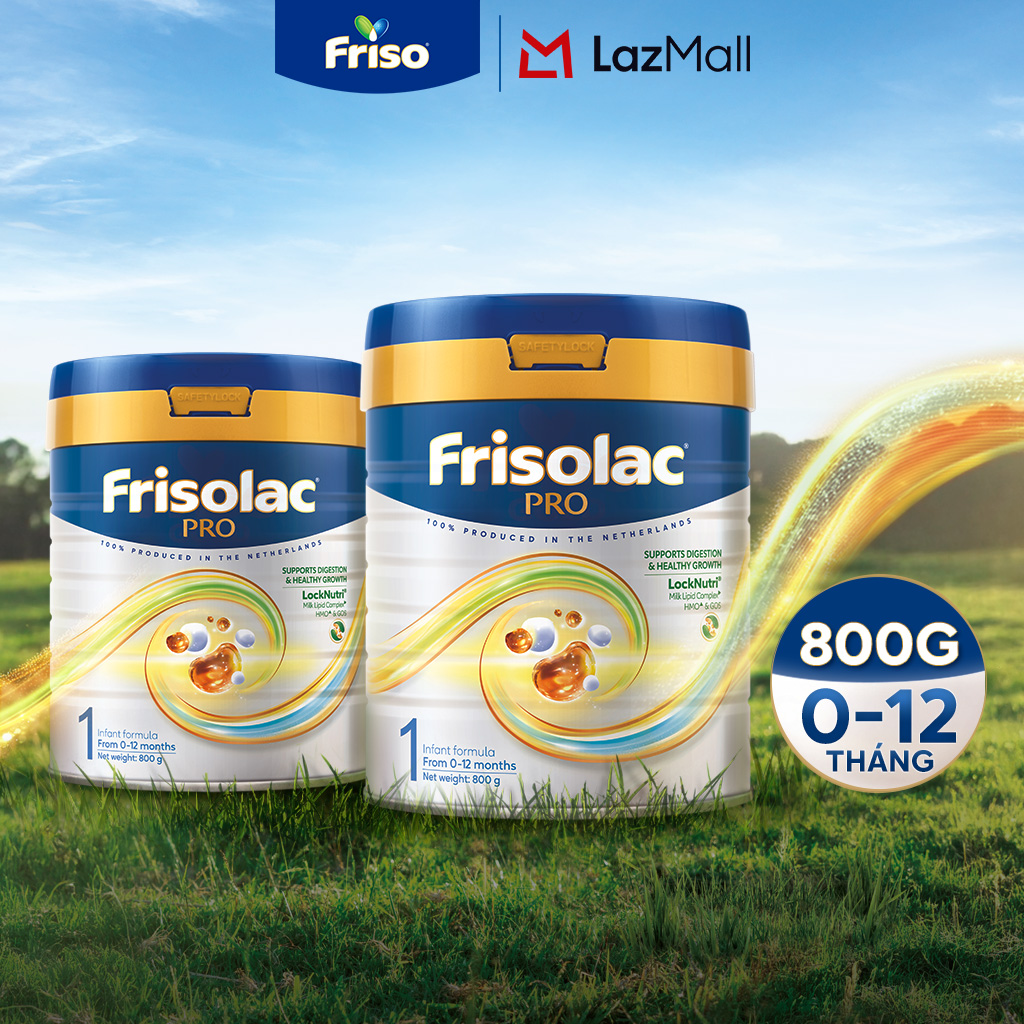 Combo 2 Lon Sữa Bột Frisolac Pro 1 800G cho trẻ từ 0-12 tháng tuổi