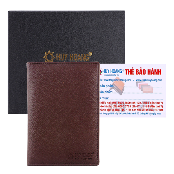 Ví đựng passport da bò màu nâu HK9106