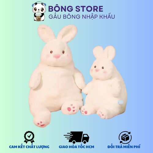 Gấu bông Thỏ trắng dễ thương mềm mại siêu cute - Thỏ nhồi bông - Bé Thỏ - Thú nhồi bông nhập khẩu - Gấu bông giá rẻ
