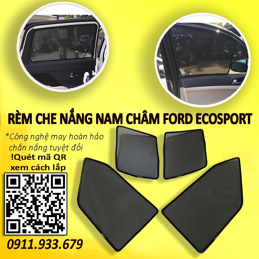 HCM_Rèm Che Nắng Nam Châm Xe Ford Ecosport 2014 đến 2024 Bộ 4 tấm chắn nắng chuẩn form xe, nam châm hút mạnh, che nắng tốt