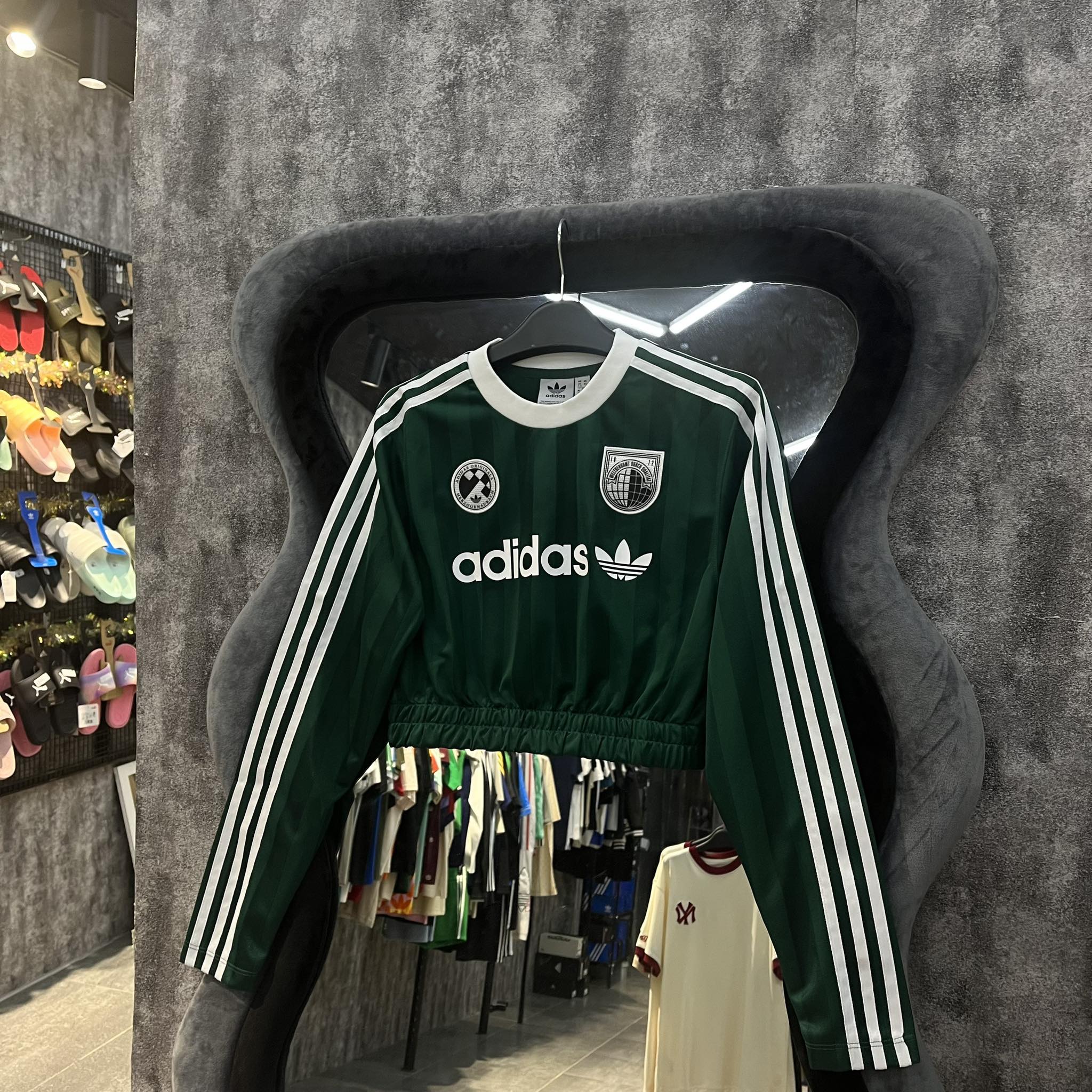 Áo Chính Hãng Adidas Long Sleeve Crop Tee Shop Xám Store