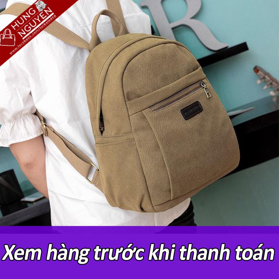 Ba lô vải bố Canvas cao cấp nữ thời trang Hàn Quốc 2018