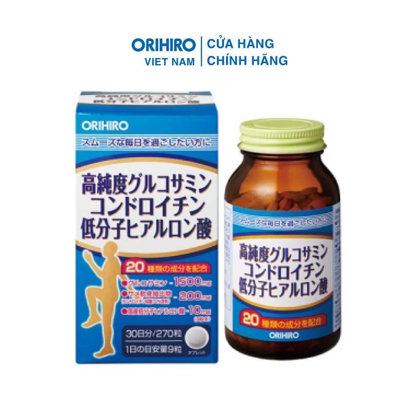 Viên Uống Tổng Hợp Glucosamine Và Chondroitin Orihiro 270 Viên Giúp Giảm Đau, Giảm Viêm Sụn Khớp, phụ hồi Sụn Khớp