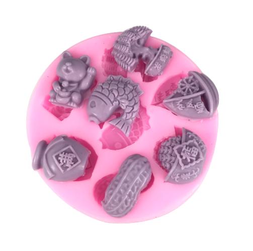 Khuôn silicon 4d làm rau câu làm bánh mẫu 7 hình độc đáo