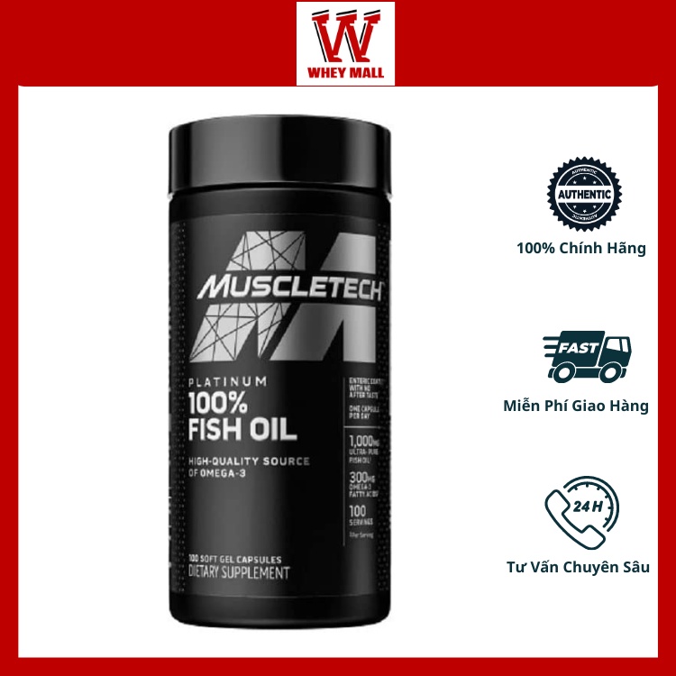 Muscletech Platinum Fish Oil 100 Viên - Omega 3 Dầu Cá