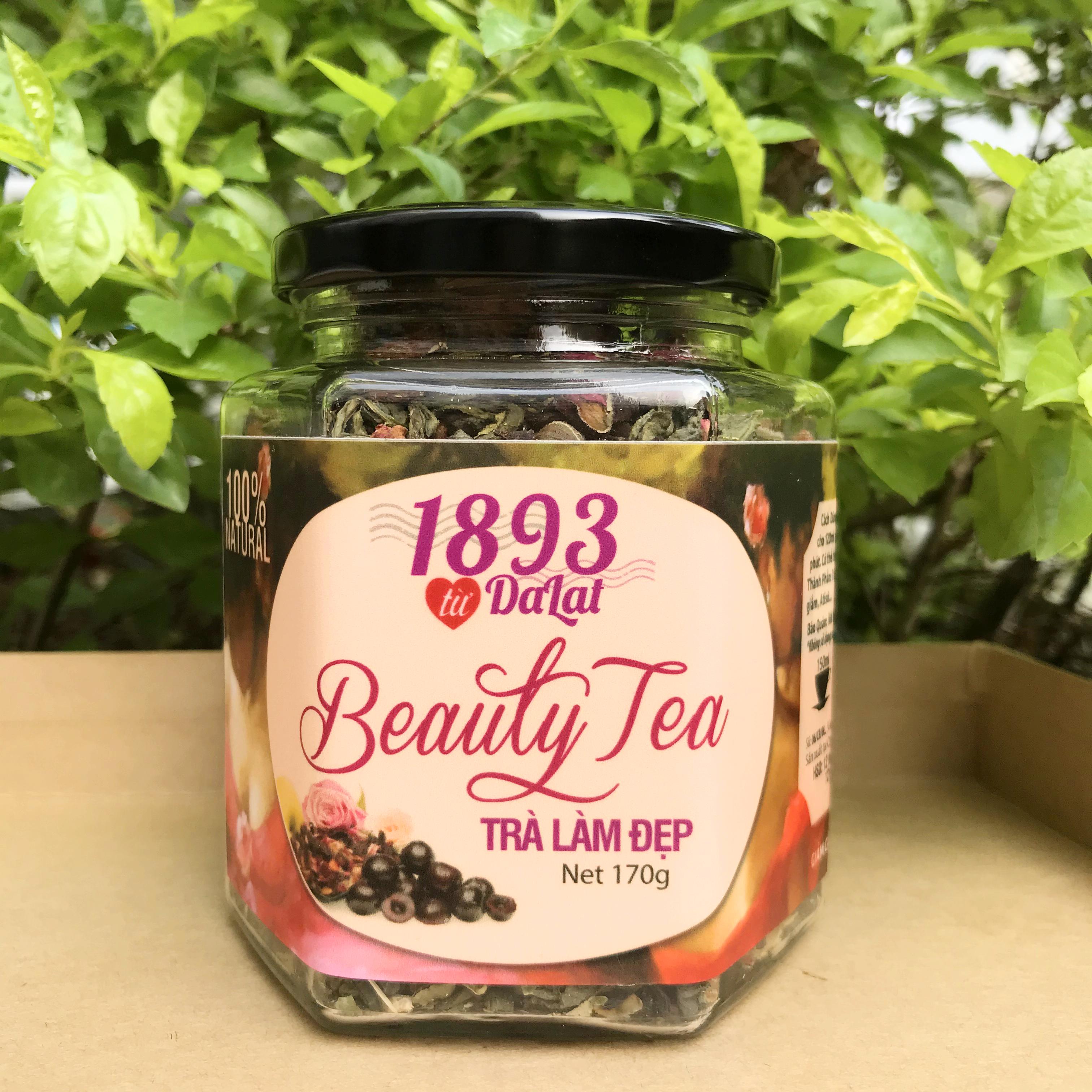 [HCM]Trà làm đẹp Beauty Tea Đà Lạt 1893 hỗ trợ giảm cân đẹp da chống lão hóa hộp thủy tinh sang trọng 170gr Nahome