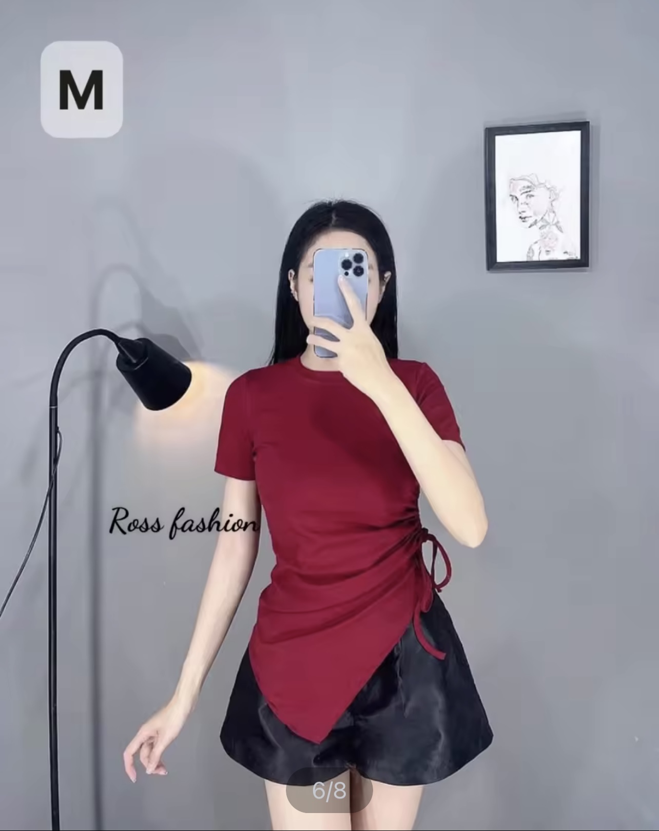 Áo Thun Nữ, Áo Kiểu Nữ, Tà Chéo, Dây Cột eo, Tay Ngắn, Vải Gân Co Giãn Tốt, Ôm Body mềm mịn mát, phối đồ siêu xinh, đi cafe, đi chơi đều xinh
