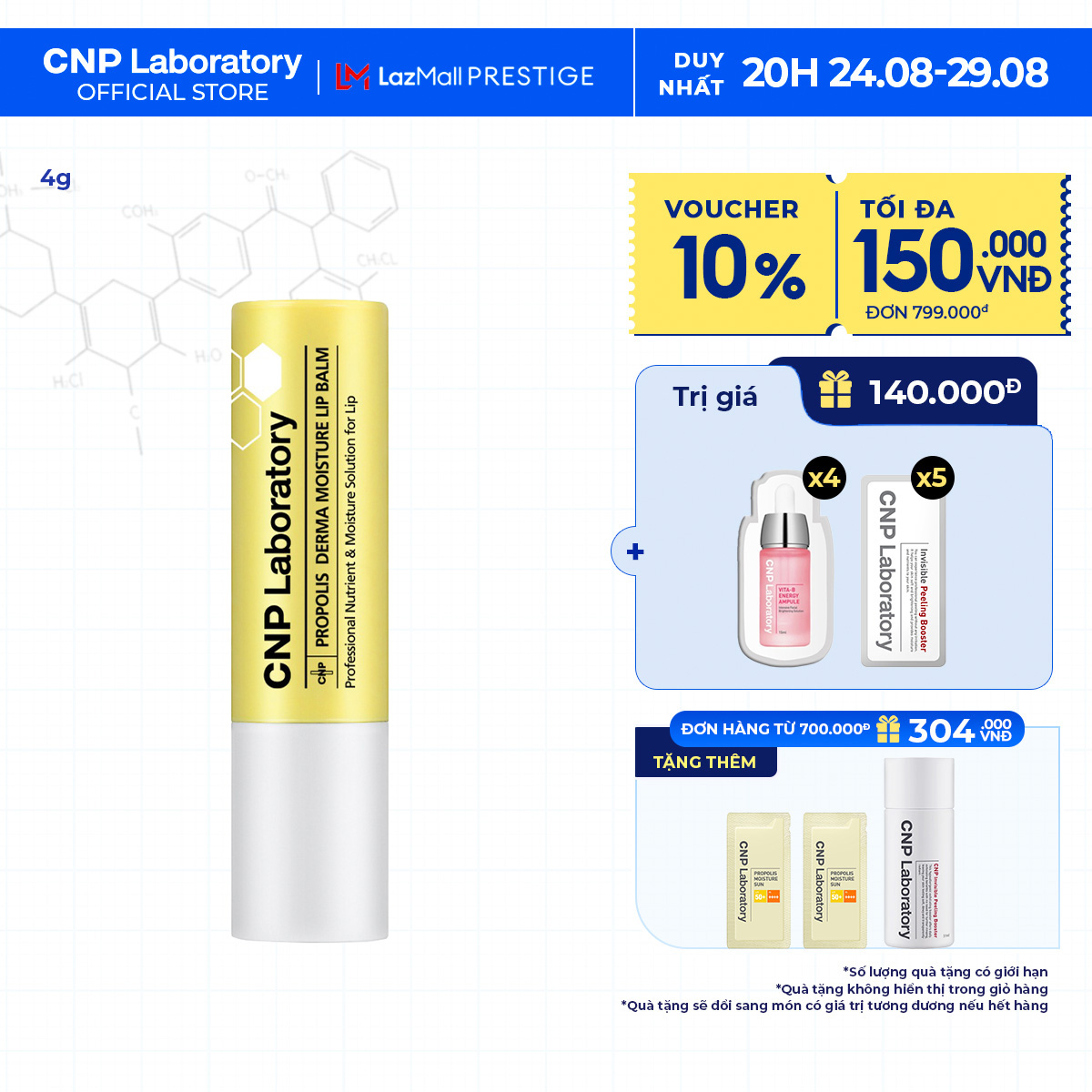 Son dưỡng mềm môi keo ong dưỡng ẩm CNP Propolis Derma Moisture Lip Balm 4g