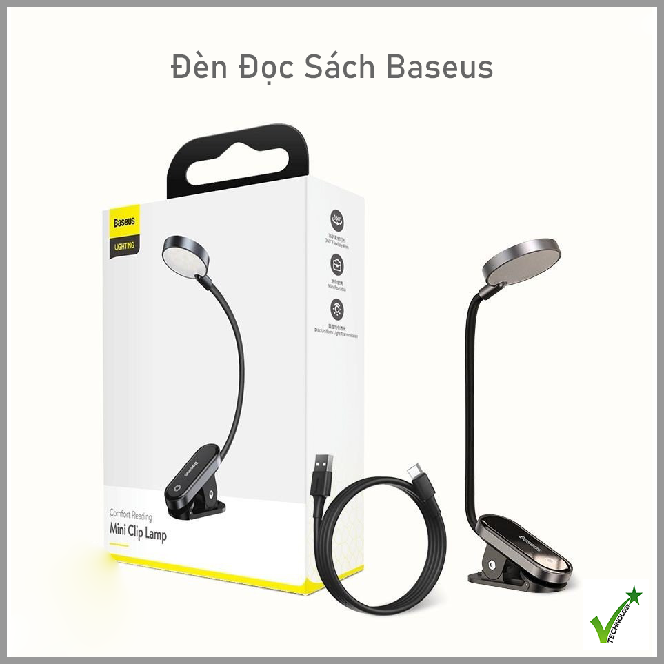 Baseus - Đèn đọc sách Bảo Vệ Mắt - Pin sạc tiện dụng Baseus Comfort Reading Mini Clip Lamp