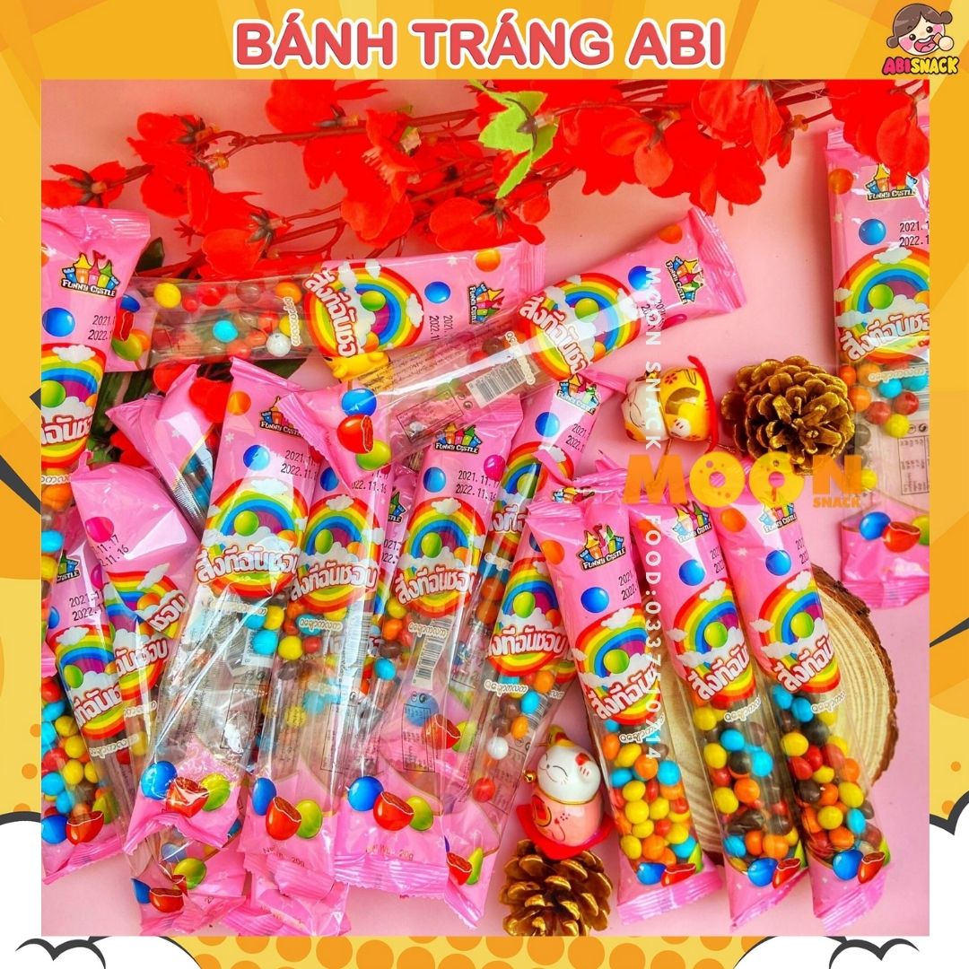 Set 2 gói kẹo Socola viên phủ hạt Funny Castle gói 20g-món ăn vặt tuổi trẻ-tuổi thơ