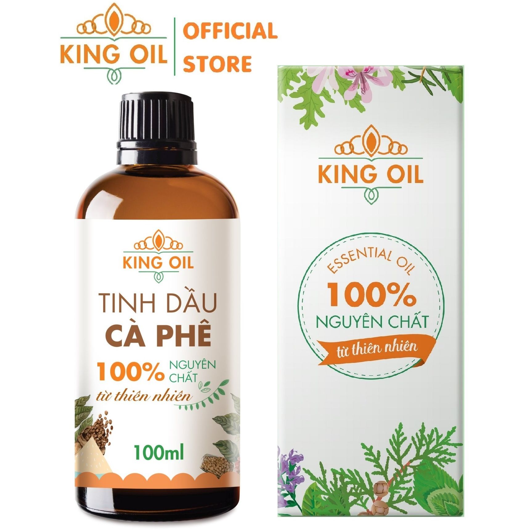 Tinh dầu Cà Phê (Coffee) 100ml nguyên chất Organic từ thiên nhiên, thơm phòng, xông phòng, thư giản, đuổi muỗi, khử khuẩn, giúp tỉnh táo - KingOil