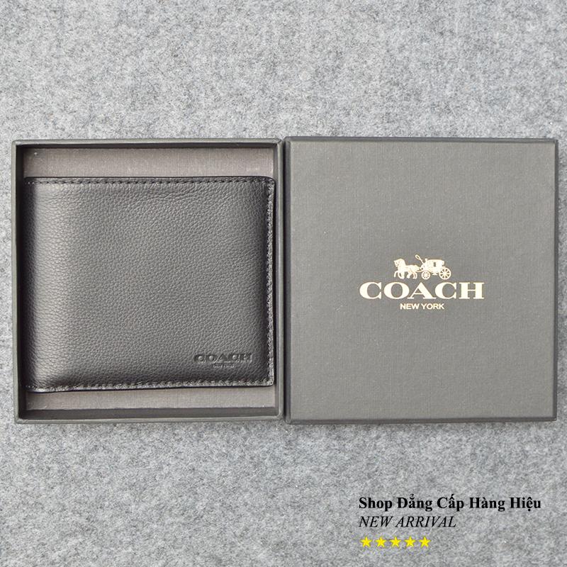 [HCM]Ví Coach Nam F75084  Authentic màu đen