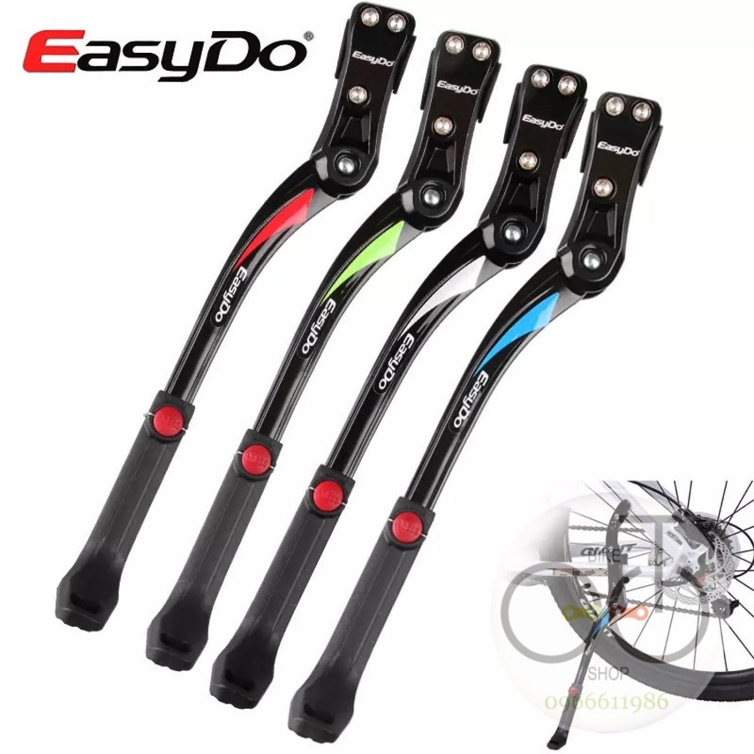 Chân chống xe đạp nhôm cao cấp Easydo KA59 chính hãng Taiwan chuyên dụng cho cac loại xe đạp thể thao MTB Touring