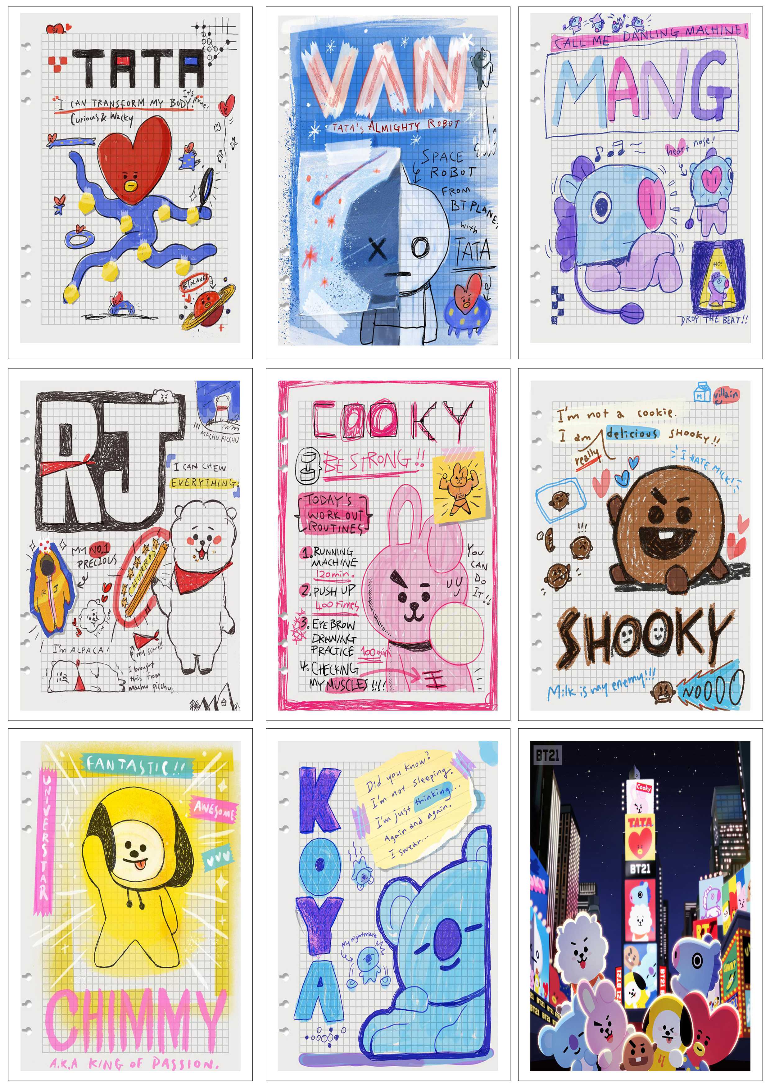 Lomo card 18 ảnh bts - bt21