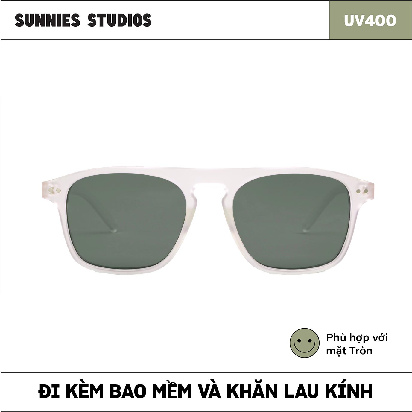 Kính mát Sunnies Studios Gọng Vuông Yann in Pickle