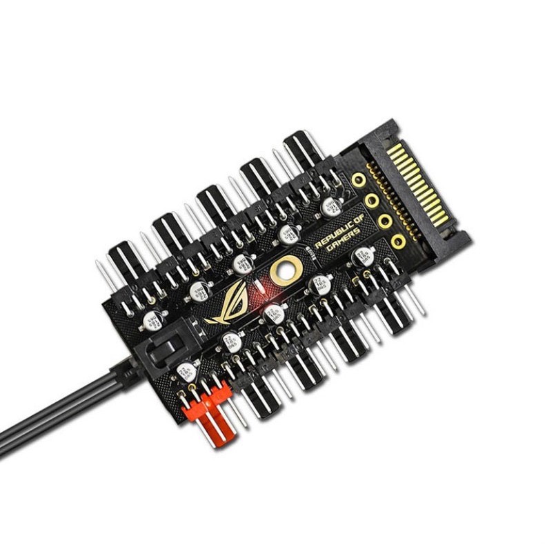 Hub chia quạt chia fan 4pin PWM logo ROG