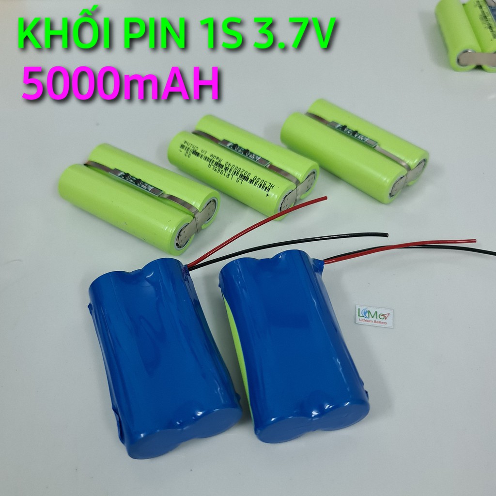 Pin 1S 3.7V 4000mAH. Pin mới, dòng xả cao. Khối 1S Được đóng từ 2 cell pin Lithium ion 18650. Có mạch bảo vệ 1S - LIMO