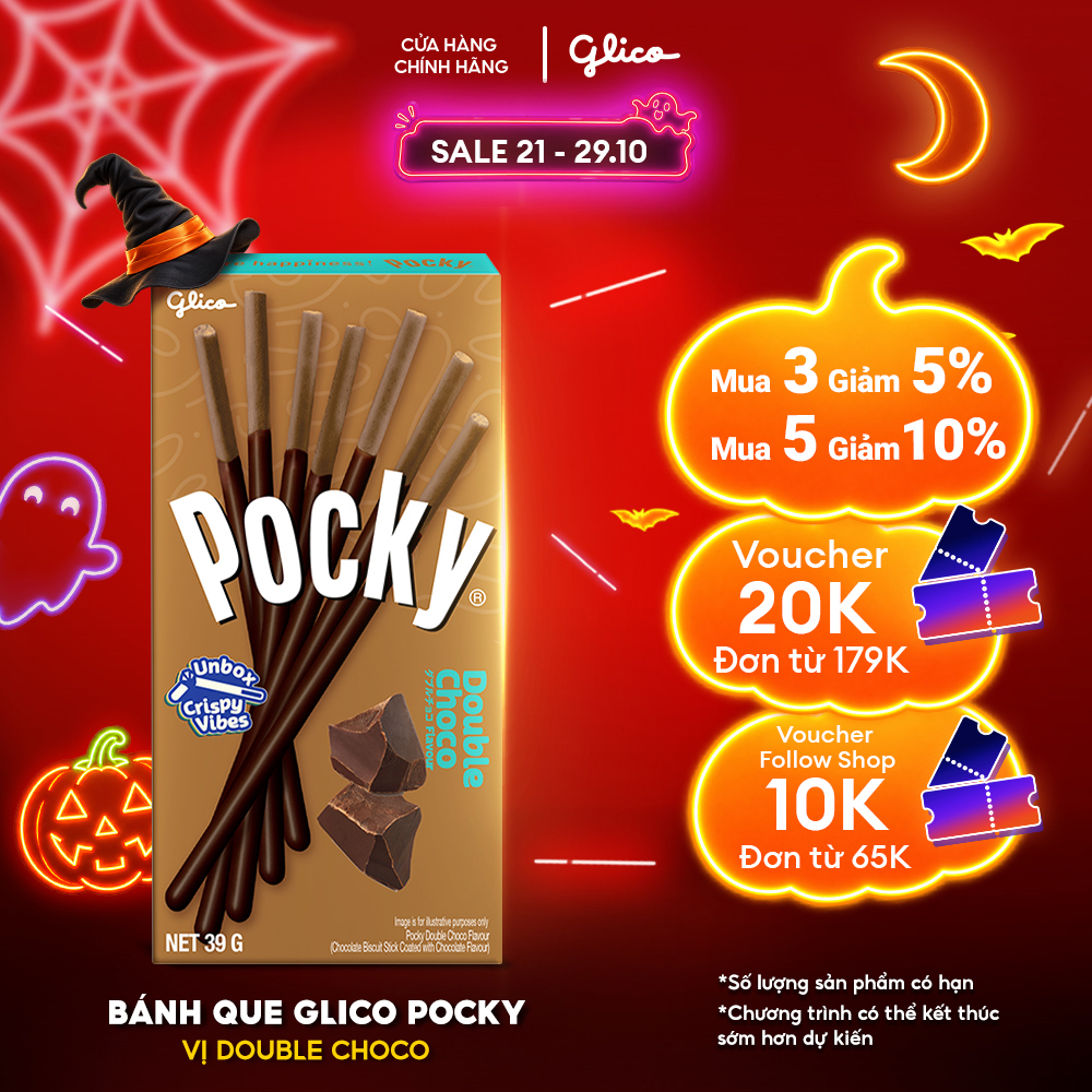 Hộp Lẻ - Bánh Que Socola Glico Pocky Double Choco Phủ Kem Socola