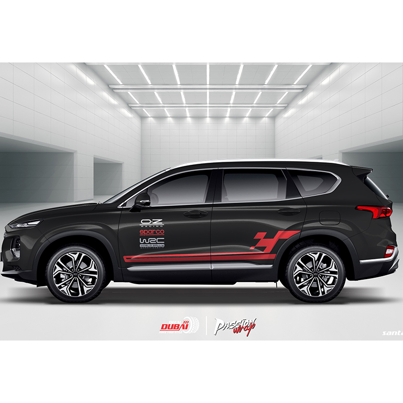 Tem dán sườn xe santafe giá rẻ - decal satafe đẹp