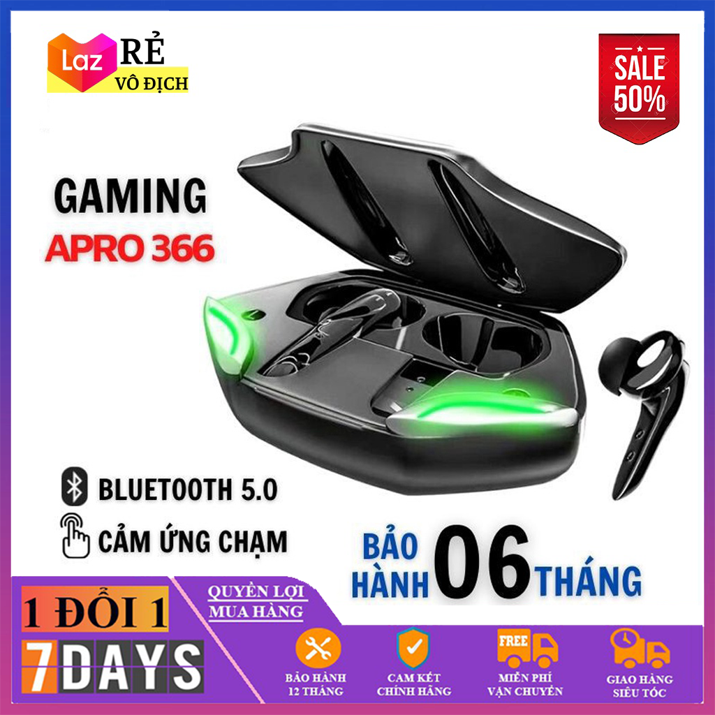 Tai Nghe Bluetooth Chơi Game Âm Trầm Tuyệt Vời Apro 366 TWS , Tai Nghe Không Dây Độ Trễ Thấp 65Ms Với Mic HD Tai Nghe Bluetooth dành cho gamer