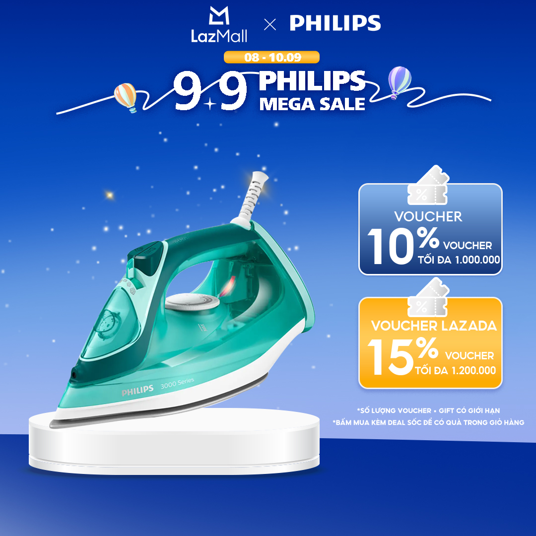 Bàn Ủi Hơi Nước Philips DST3030/70-Công Suất 2400W-Hơi Phun Mạnh Mẽ Ủi Phẳng Mọi Nếp Nhăn-Hàng Phân Phối Chính Hãng