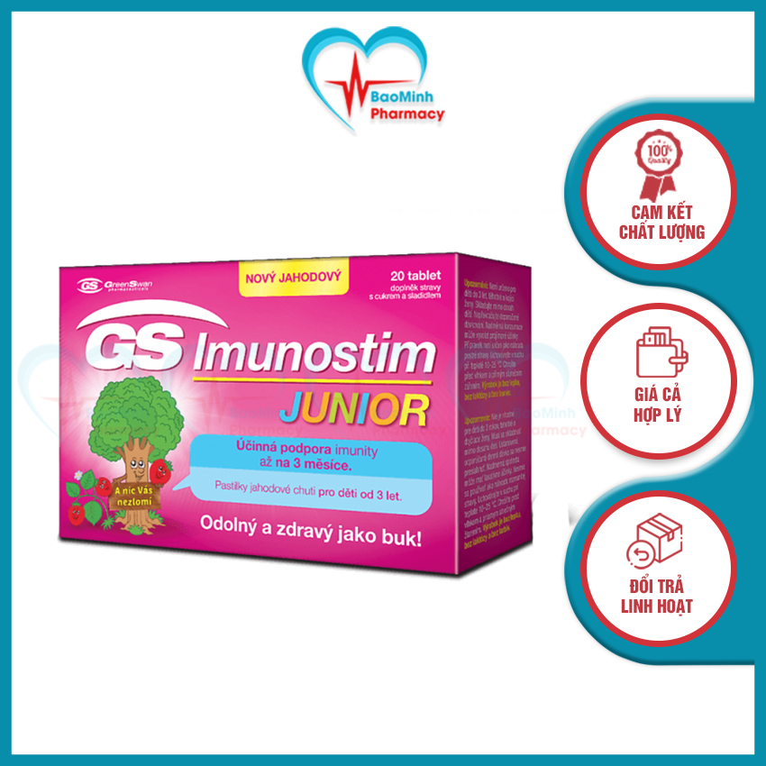 Gs imunostim junior tăng cường đề kháng hô hấp cho trẻ bm35 phòng ngừa cảm lạnh, nhiễm khuẩn đường hô hấp theo mùa - bảo minh pharmacy