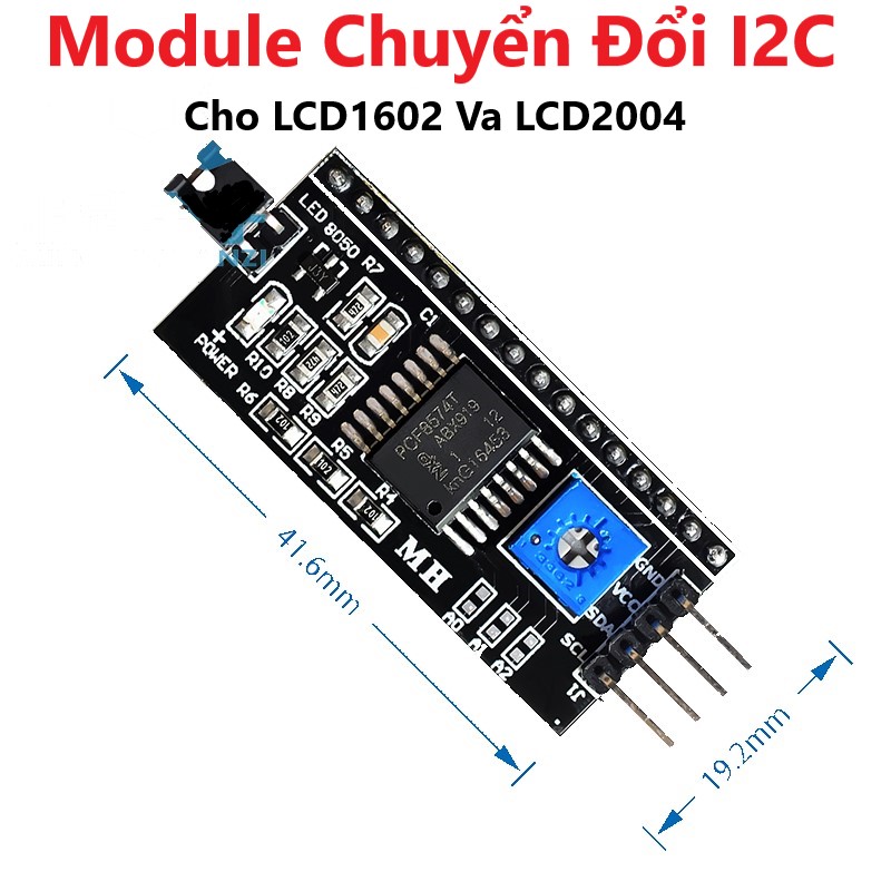 Màn hình LCD 1602 2004 5V xanh lá/xanh dương Có Đèn Nền - Kèm I2C