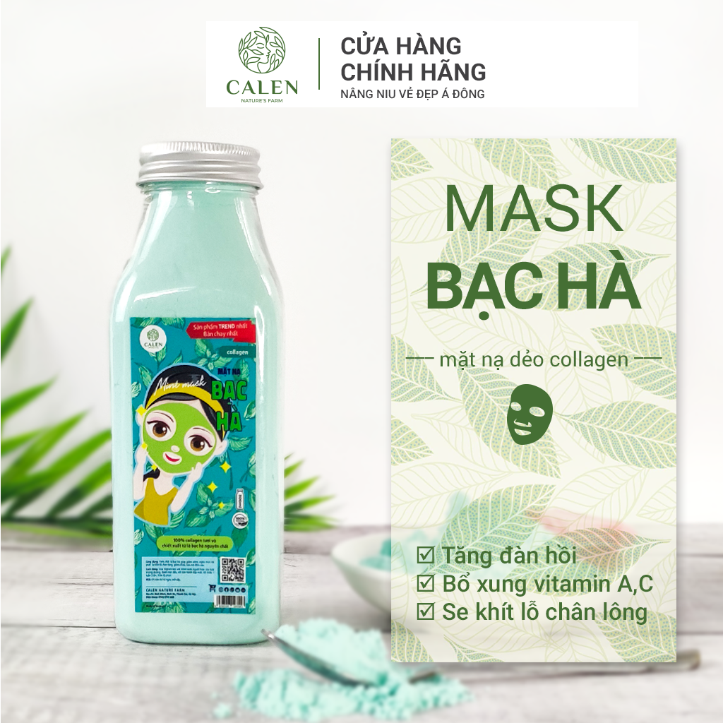  mặt nạ bạc hà - Đắp mặt - Rửa mặt - Dưỡng trắng da Calen  Mask dẻo  