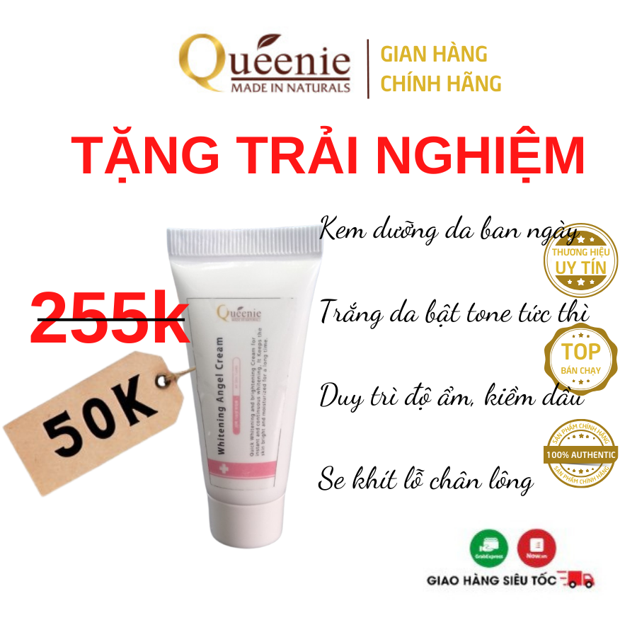 Tặng trải nghiệm kem dưỡng trắng da thiên thần cho da mịn màng, căng bóng, trắng sứ 10ml
