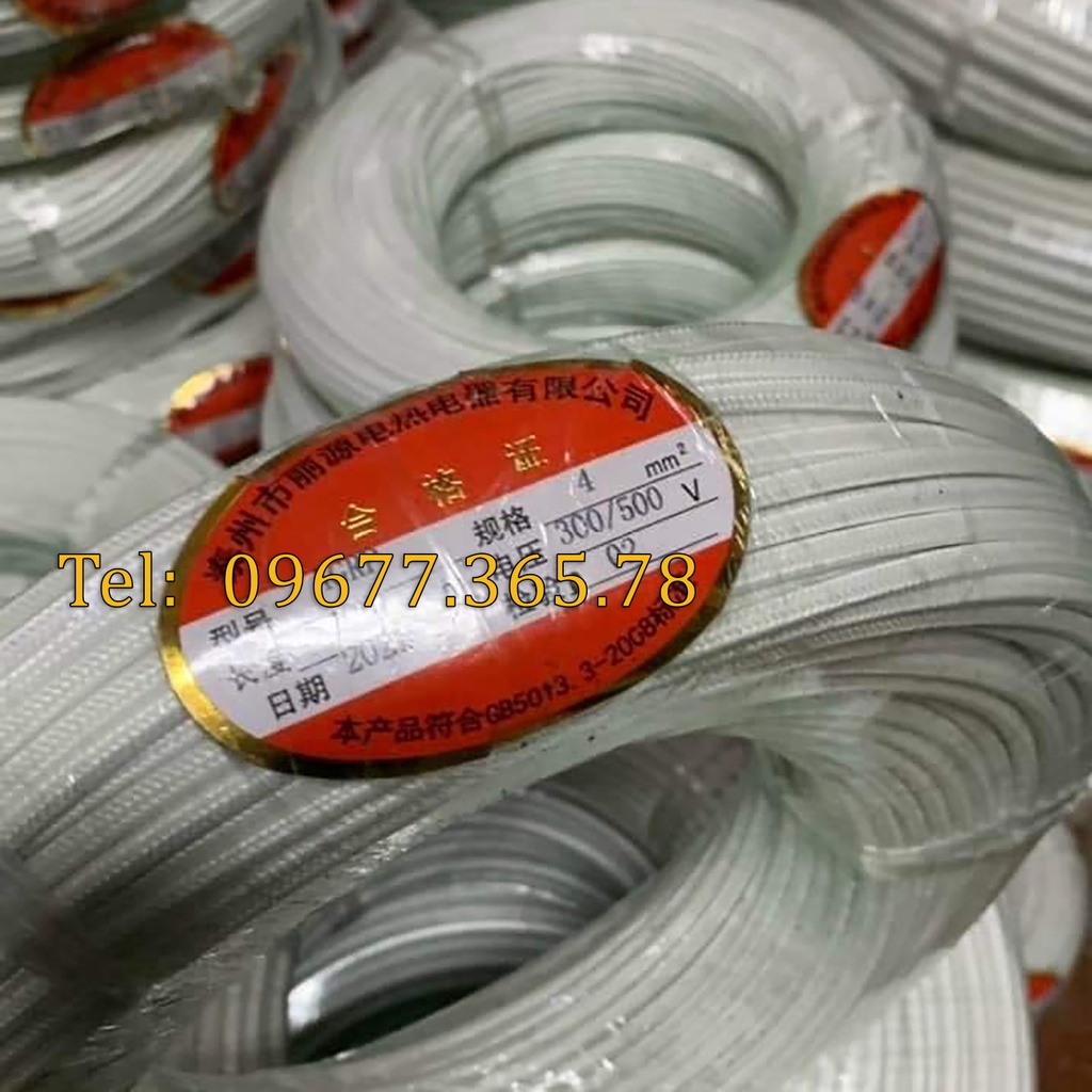 1M Dây điện Amiang chịu nhiệt, Dây điện chịu nhiệt, dây amiang chống cháy, Cáp điện chống cháy đủ kích thước