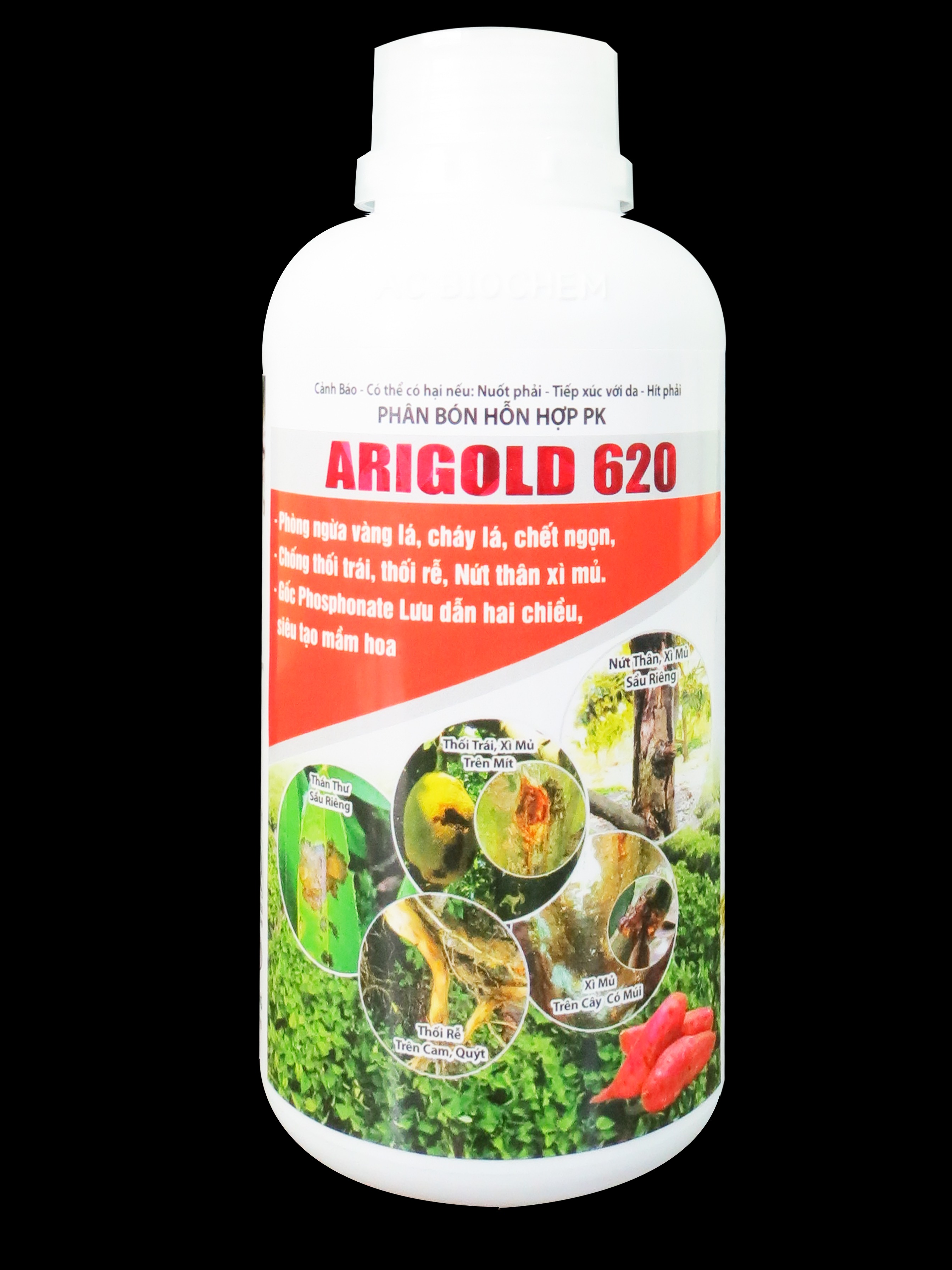 Thuốc trừ bệnh vàng lá, thối rễ, xì mũ, xơ đen, tuyến trùng, hạ phèn  AGRIGOLD 620 (chai 500ml)