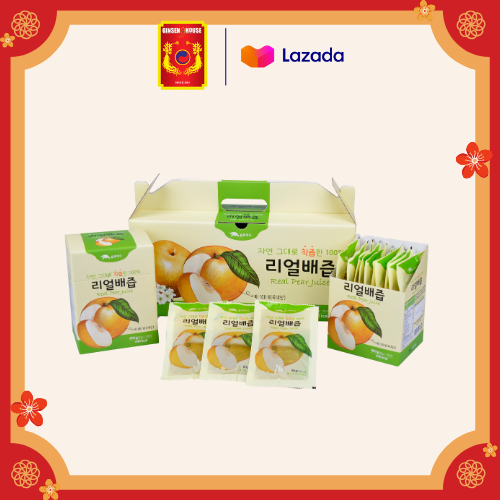 Nước Ép Lê Hàn Quốc Nguyên Chất 100% Ginseng House - Hộp 30 Gói