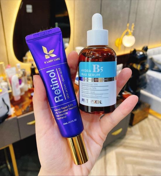 Combo phục hồi Serum B5 pretty Skin 50 ml và Retinol K Lady Care